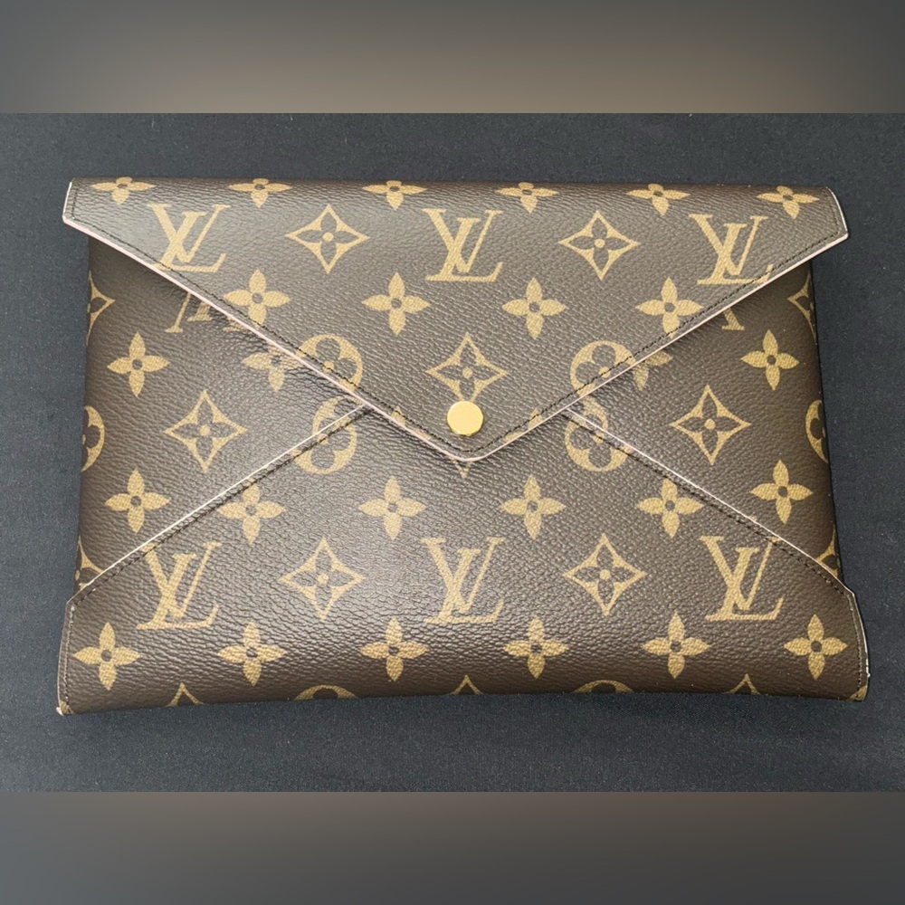 Louis Vuitton Kirigami Large Leather Pouchette/Clutch In Monogram Coated Canvas